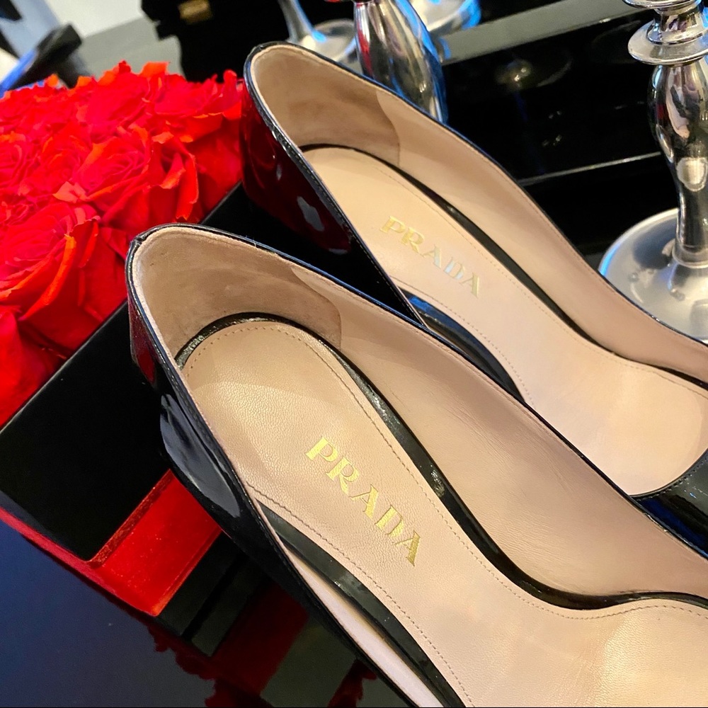 AUTH PRADA PEEP TOE BLACK PUMP - Picture 7 of 14